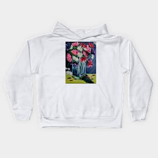 A beautiful bouquet flowers in a glass vase Kids Hoodie